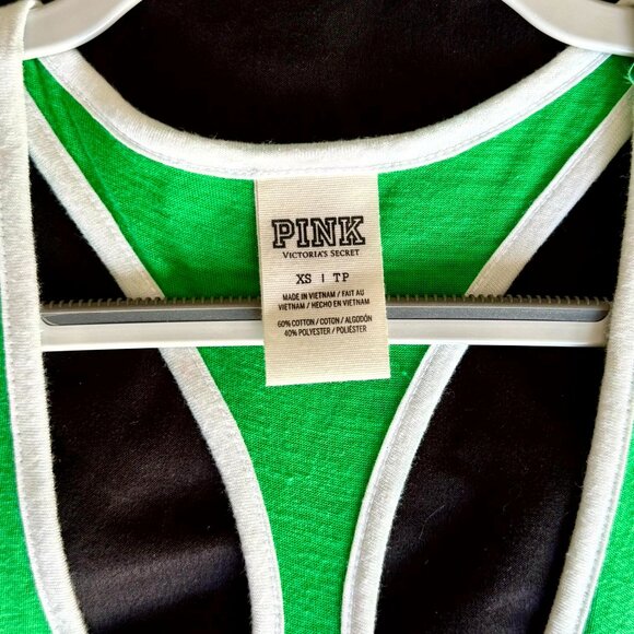 Victoria’s Secret PINK Let the Shenanigans Begin Green Tank Top (XS) St Patricks - Picture 2 of 3